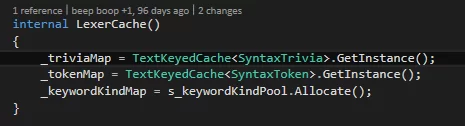 Figure 10: LexerCache Constructor