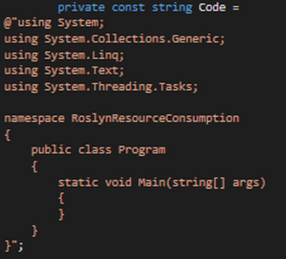 Figure 1: Code Snippet for Syntax Analysis