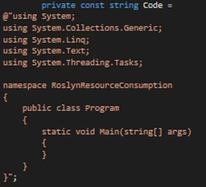 Figure 1: Code Snippet for Syntax Analysis
