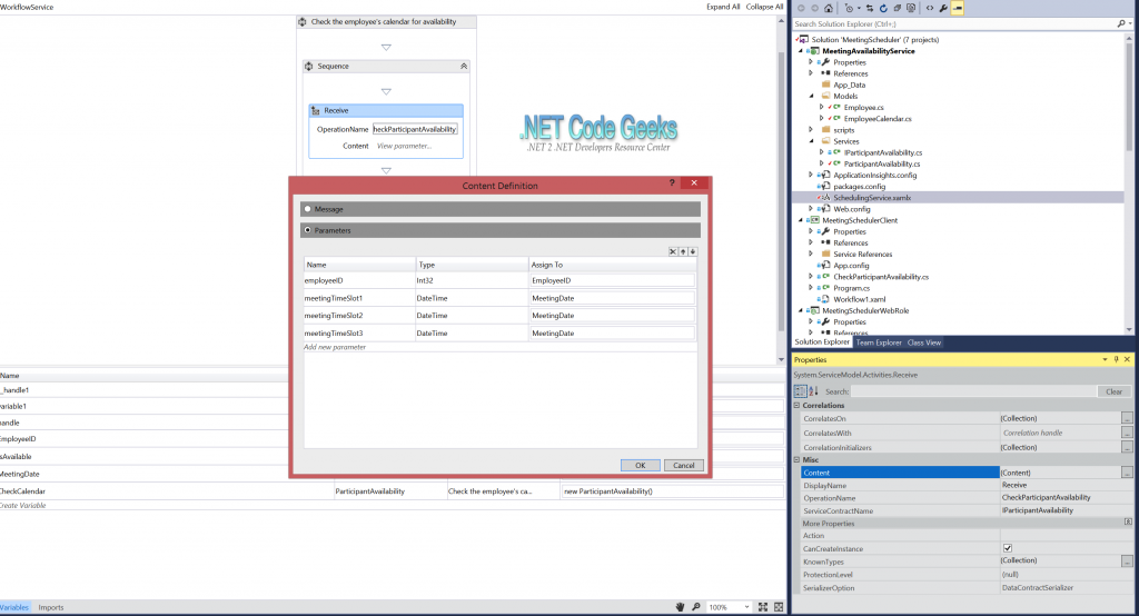 Assigning Parameters To Variables