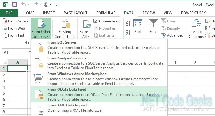 Connect to OData service directly from Microsoft Excel